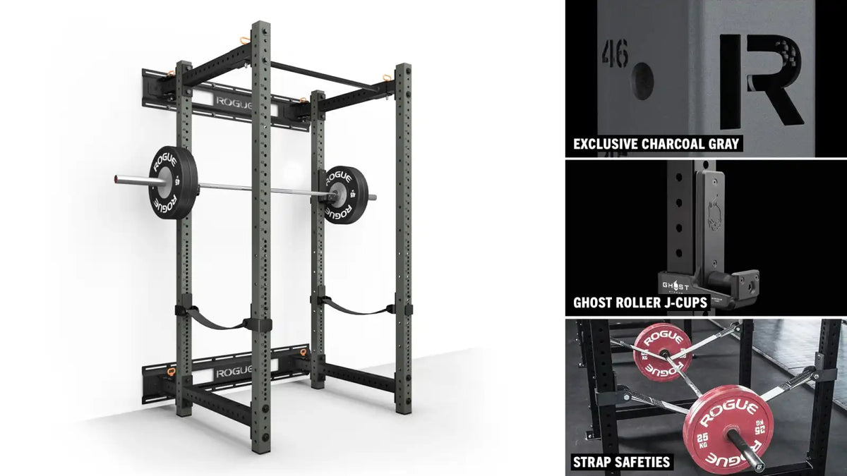 Monster Lite RML-390FULLW Fold Back Wall Mount Power Rack - Charcoal